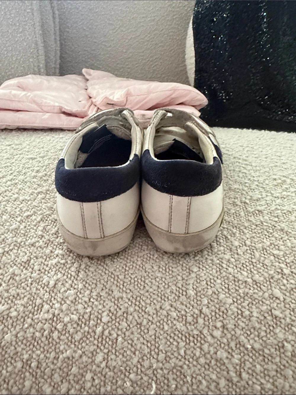 Golden Goose Kids White Sneakers with Black Star and Heel